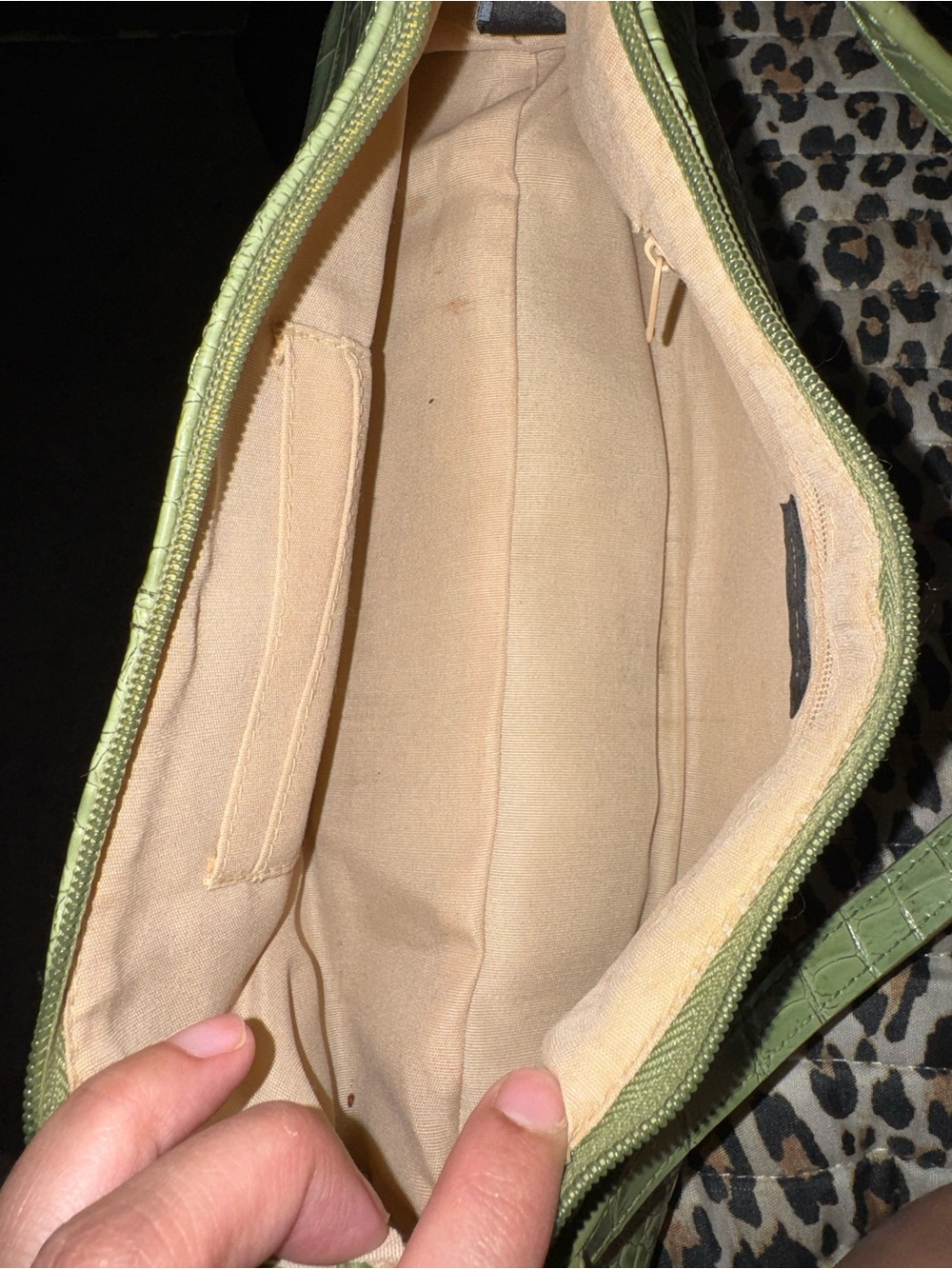 Nine West Green Croc-Effect Shoulder Bag - Picture 4 of 4